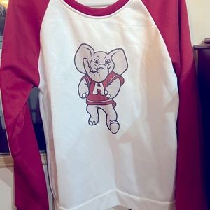 Beautiful white sweatshirt with the Alabama elephants on it. Roll Tide Roll!!!